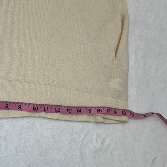 Splendid Cream Cowl Neck Sweater with Relaxed Fit 100% Cashmere Soft Knit - Picture 12 of 14